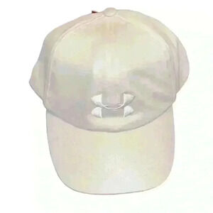 Under Armour White Baseball Cap UA Adjustable Strap Logo Women's OSFM